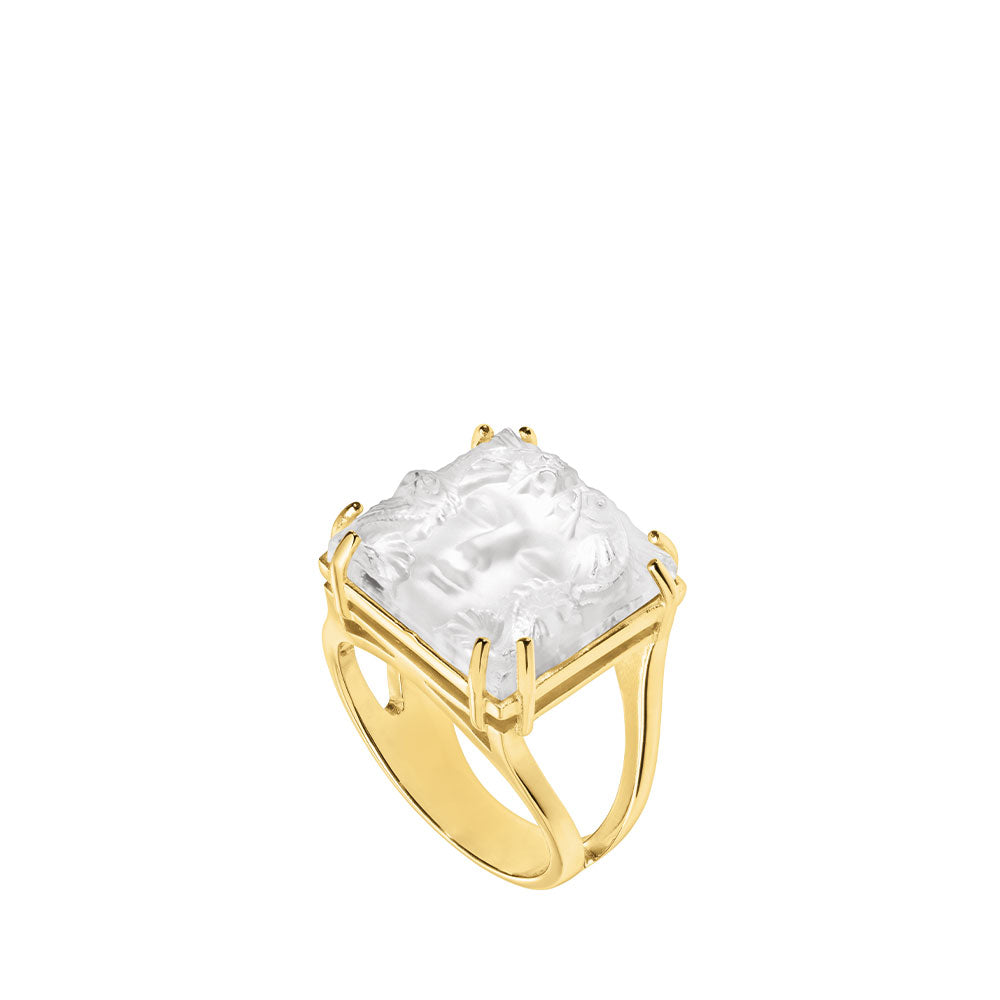BAGUE ARÉTHUSE - CRISTAL INCOLORE, PLAQUÉ OR JAUNE 18 CARATS