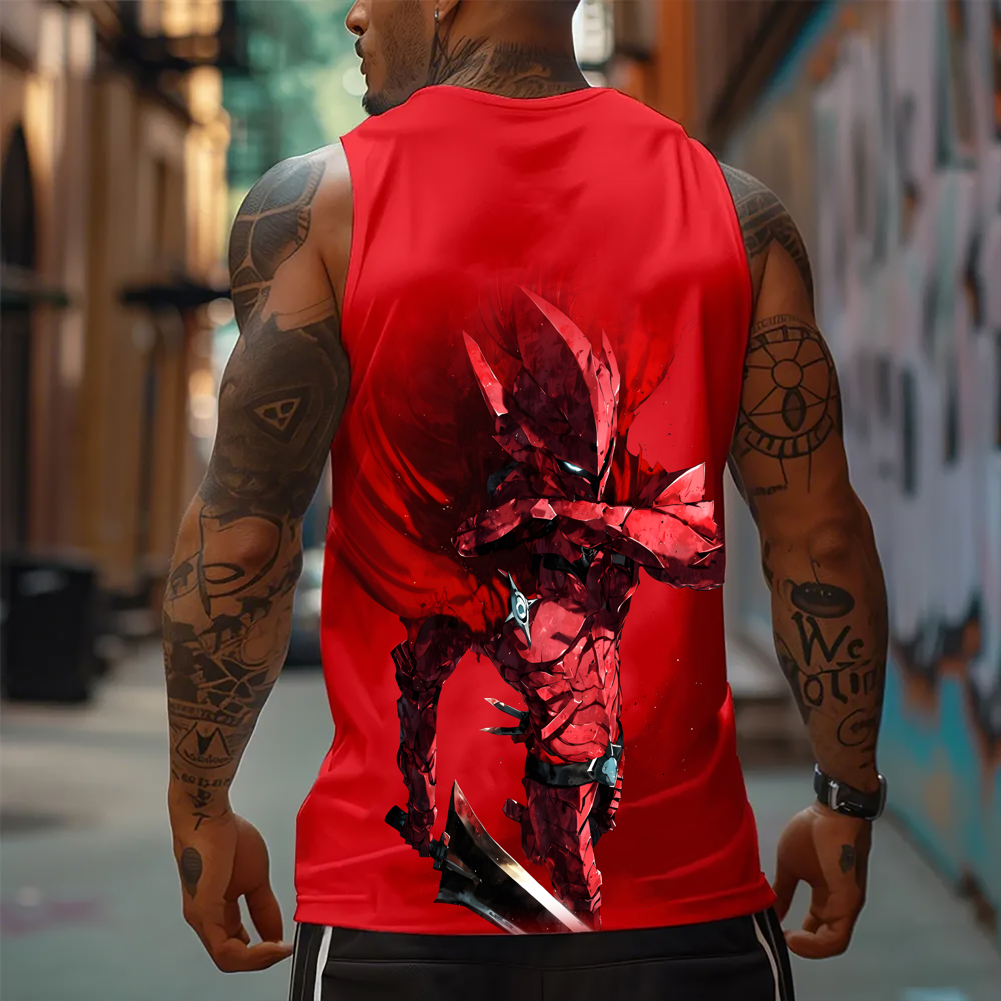 Comicssoul Igris Oversized Anime Print Gym Tank Top