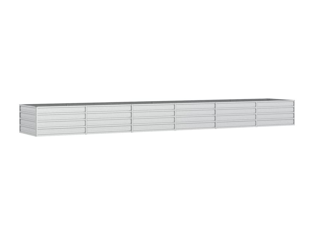 Arriate de acero galvanizado plateado 480x80x45 cm