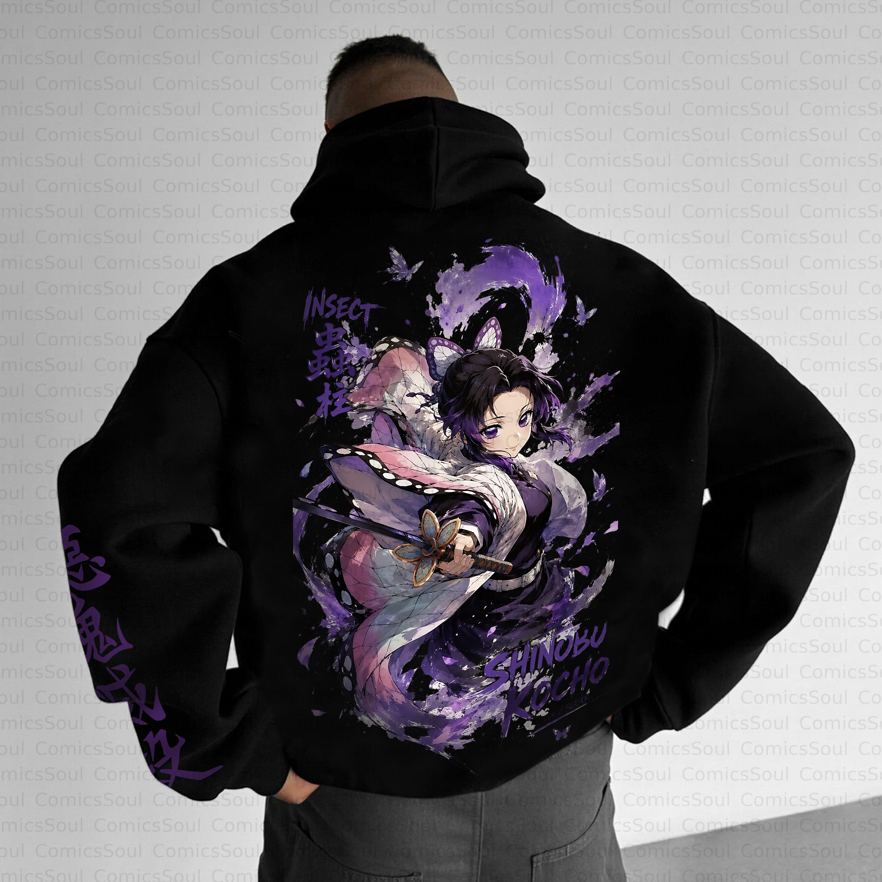 Unisex Anime Inspired Vintage Plush Hoodie 3051059 TeeThreads Sustain the Scene with Custom Apparel