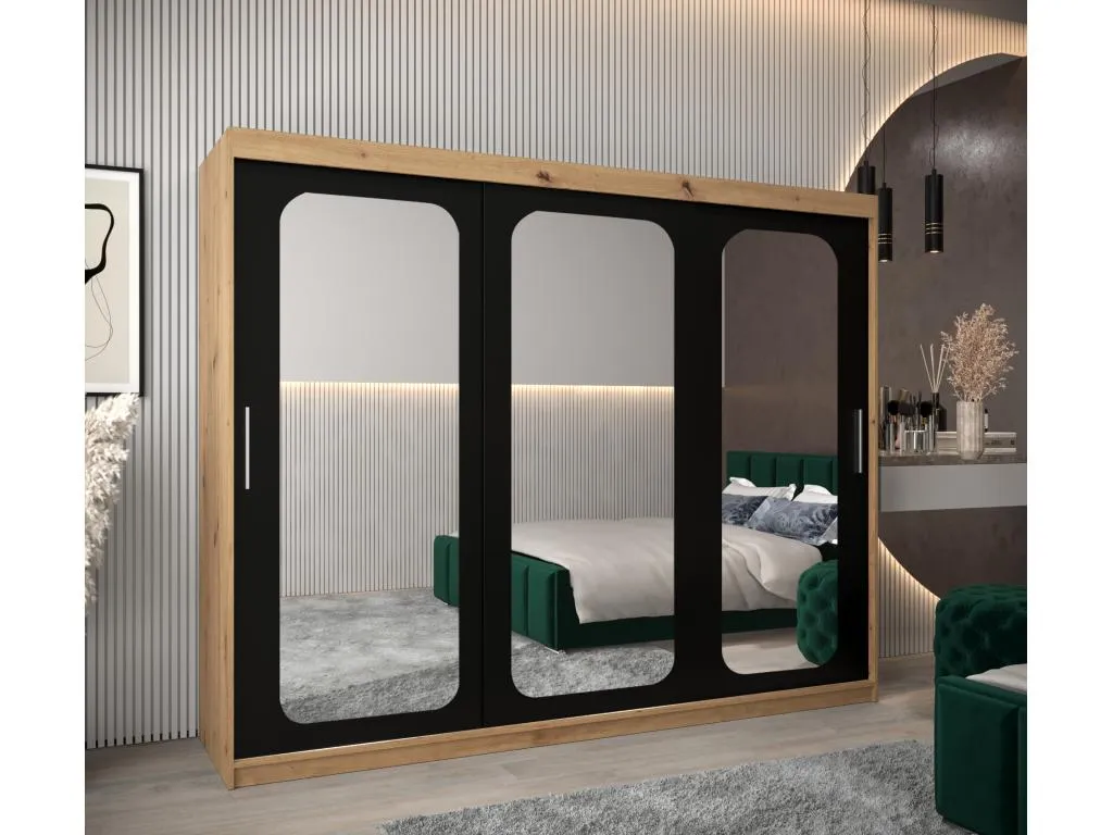 ARMARIO Habitarluz T3 DE PUERTAS CORREDERAS 200/250/62 3 puertas (artisan/negro) 73878KXEZ