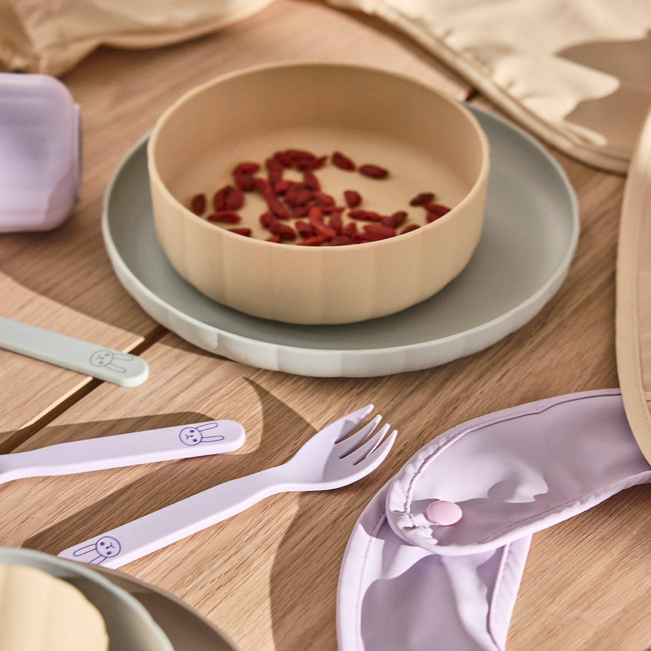 OYOY MINI Pullo Serviesset 3-delig - Mint / Vanille / Lavendel