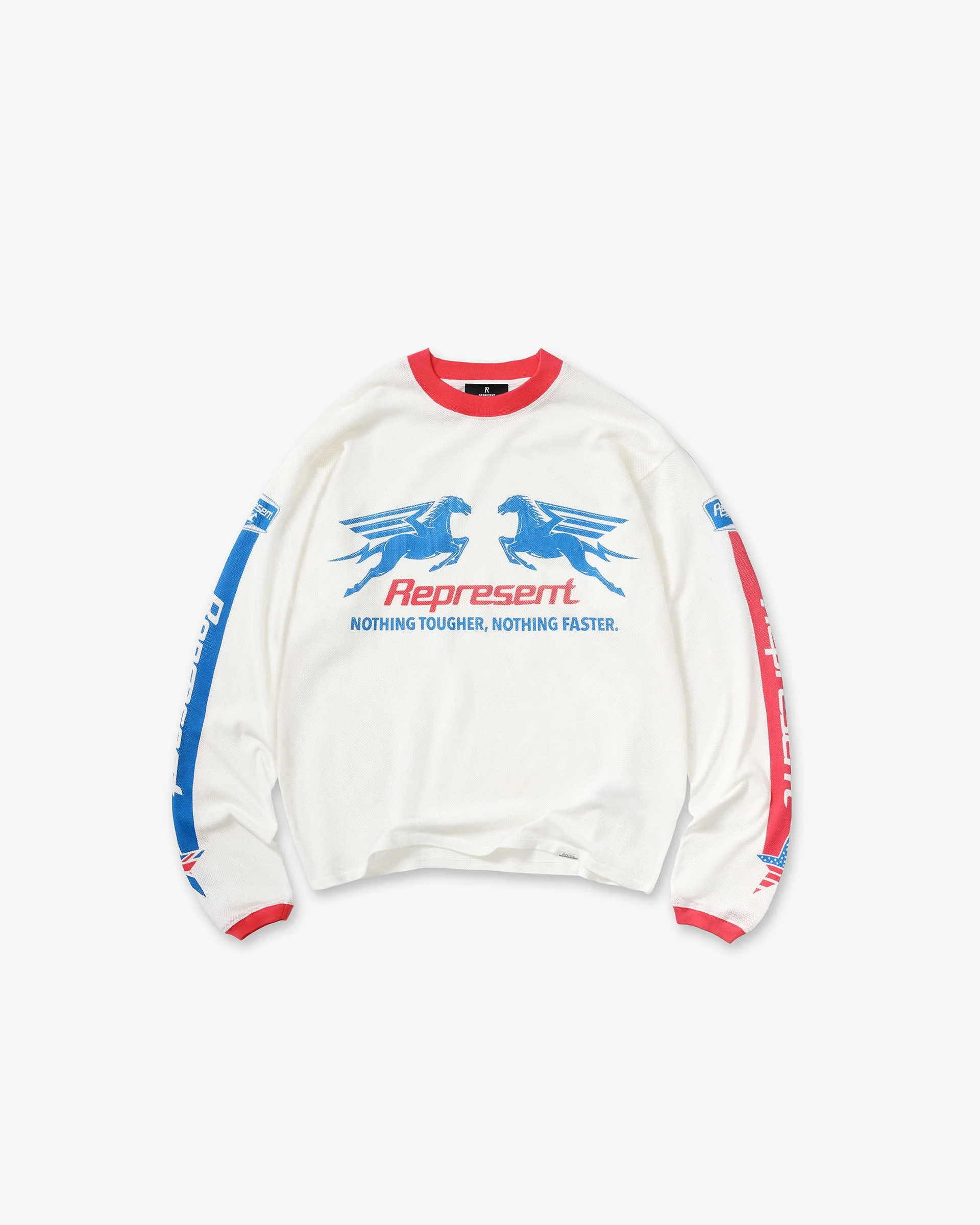 Mesh Pegasus Long Sleeve T-Shirt - Flat White
