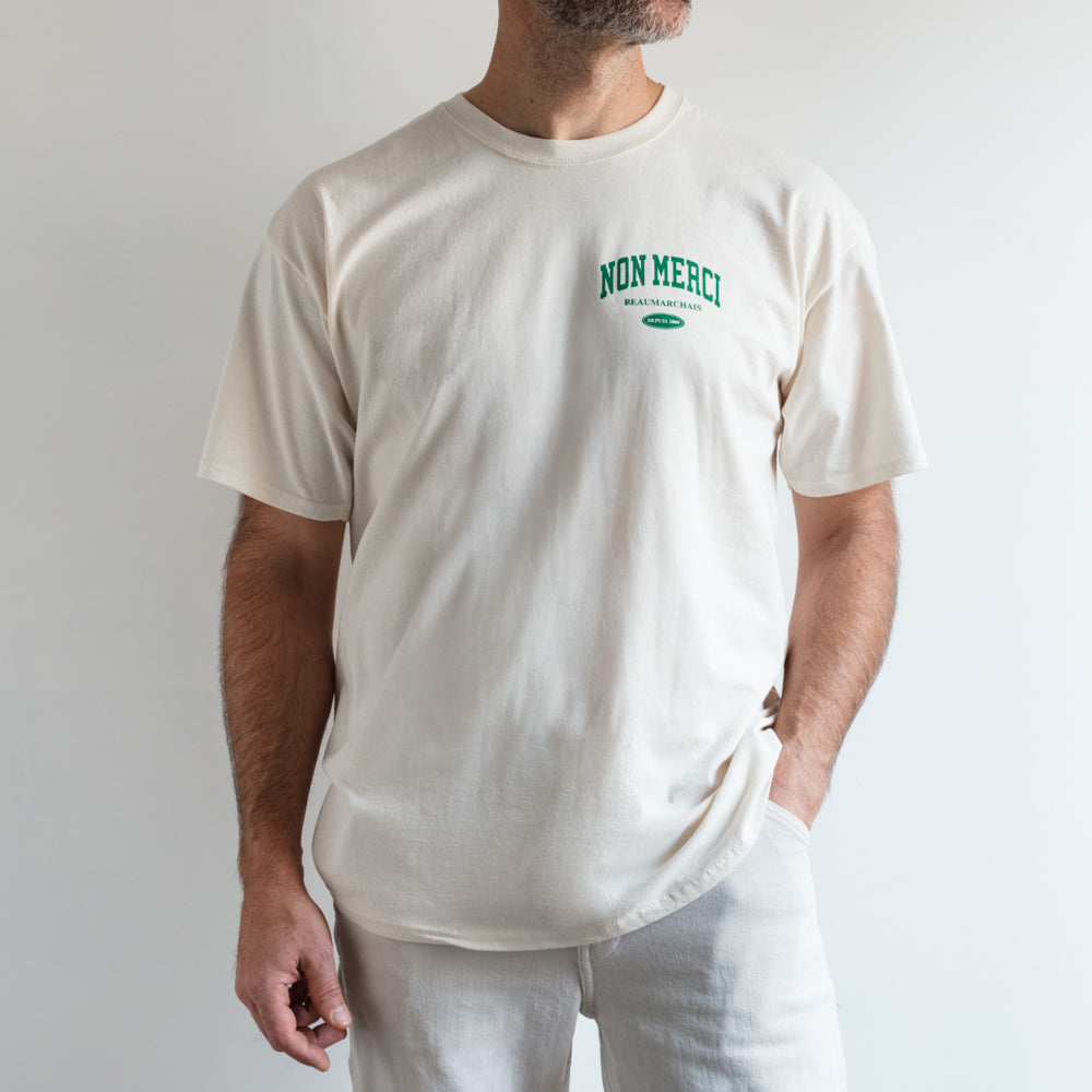 Merci - T-Shirt College Non Merci - Vert