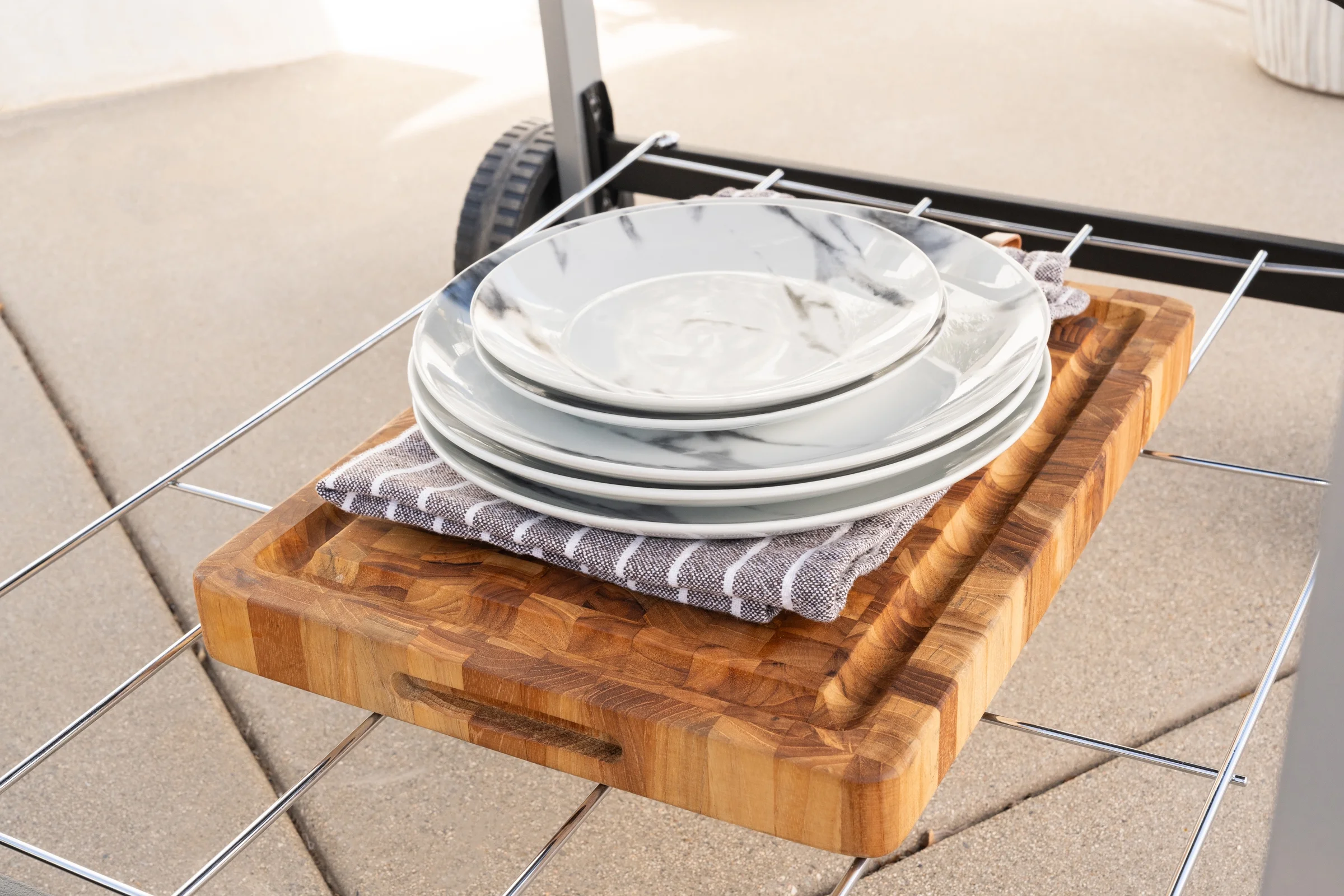 Expert Grill Kettle Cart with Pizza Accessories and Warming Rack