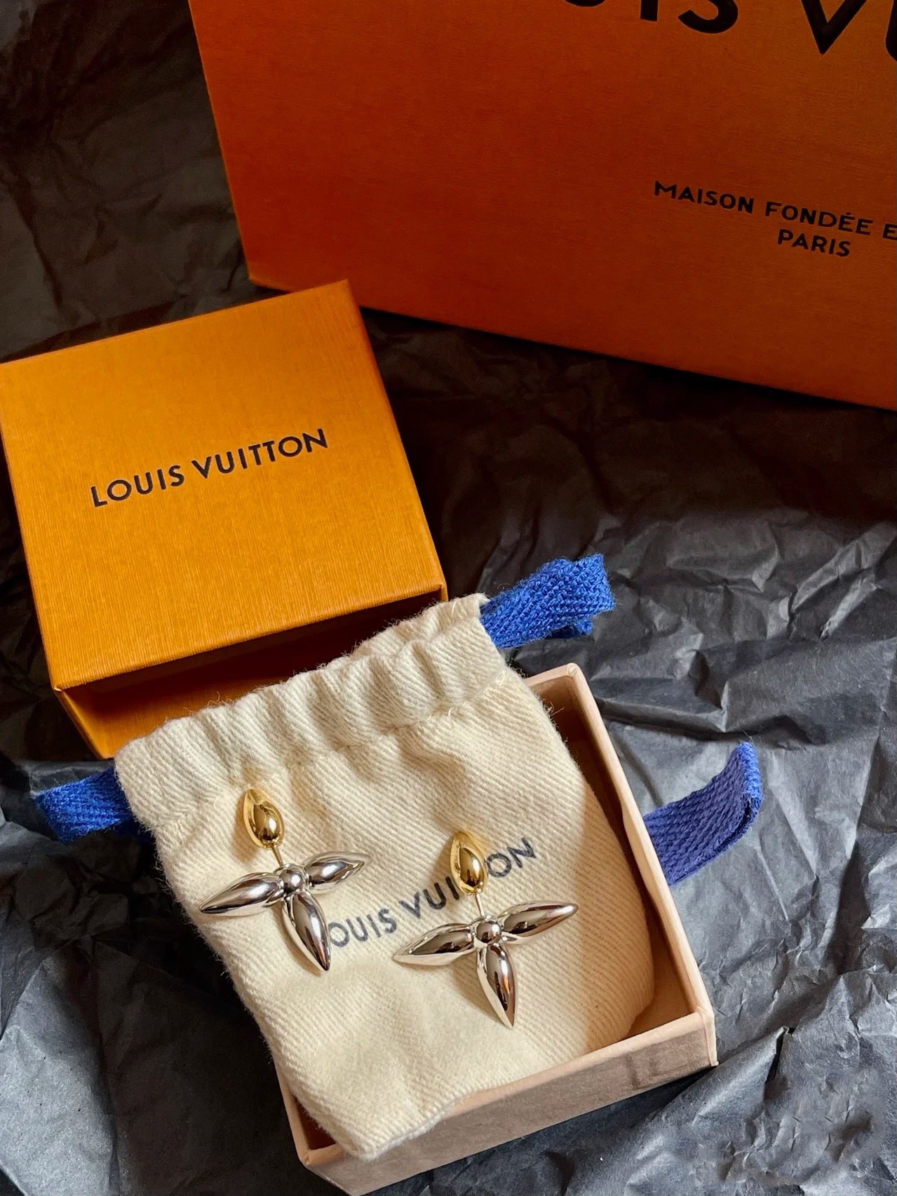 Louis Vuitton Mixed Metal Color Blossom Louisette Earrings - Original Replica Club