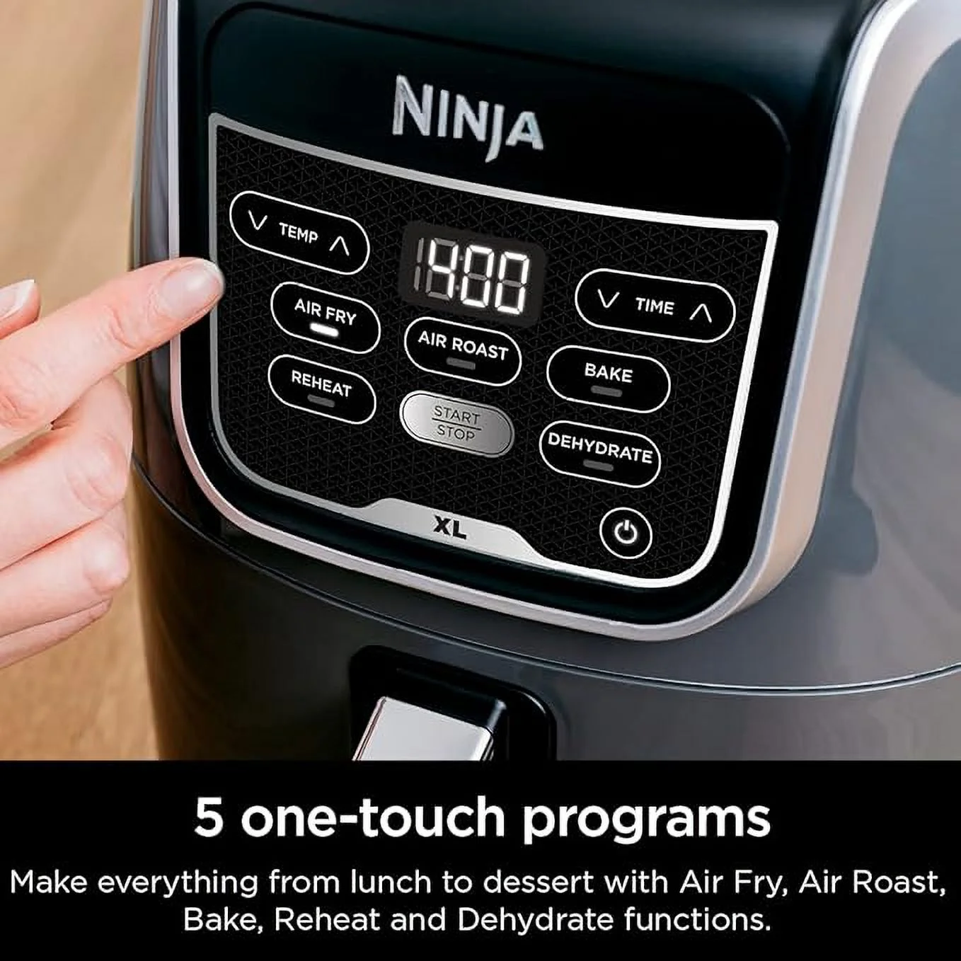 Ninja AF150AMZ Air Fryer XL, 5.5 Qt. Capacity that can Air Fry, Air Roast, Bake, Reheat & Dehydrate, with Dishwasher Safe, Nonstick Basket & Crisper Plate and a Chef-Inspired Recipe Guide, Grey - Image 3