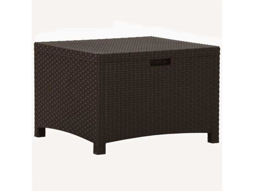 Caja de almacenaje para jardín 60x54x41 cm pp rattan marrón wld3613195