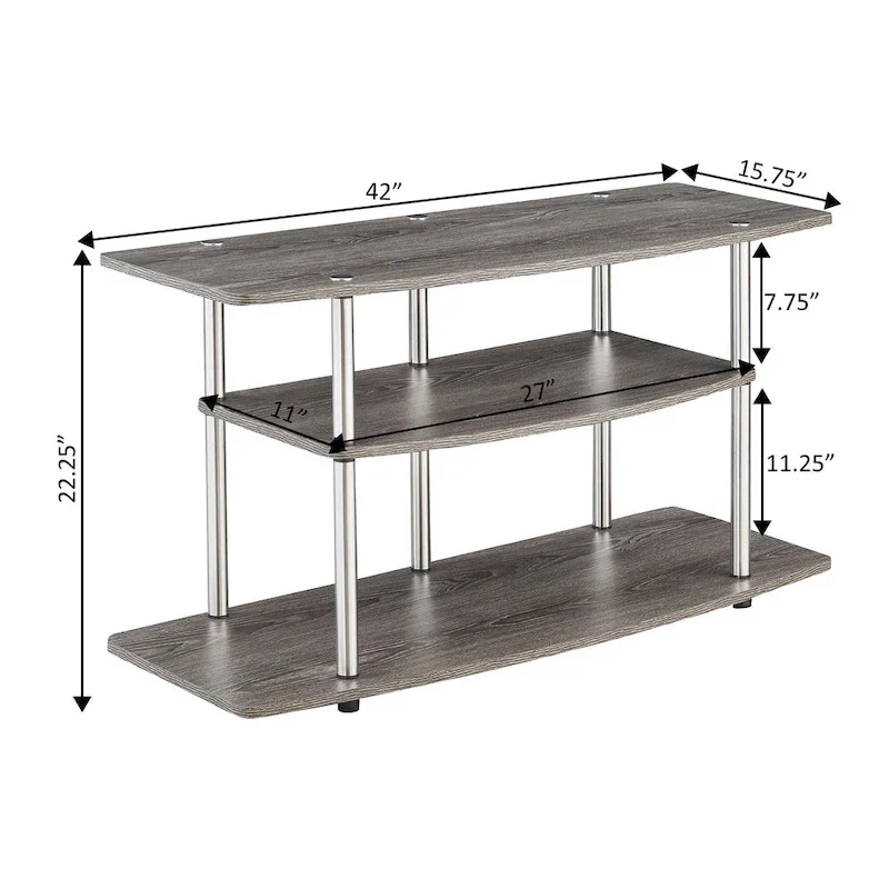 Convenience Concepts Designs2Go Tool-Free 3-Tier Wide TV Stand