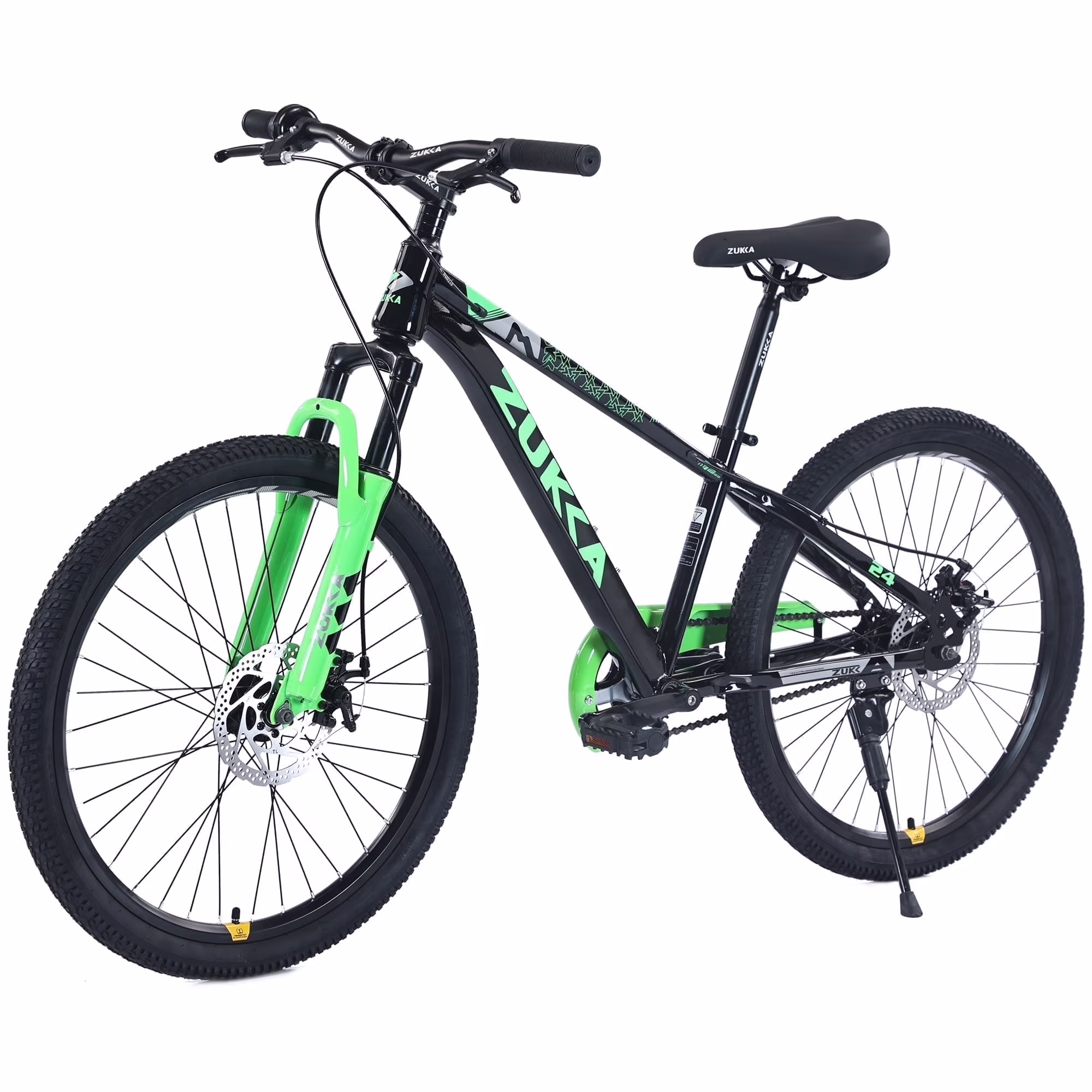 Zukka 20 in Kids Mountain Bike Steel Frame Hardtail Bicycle for Child Aged 7 - 10 Years Pink(Green/24")