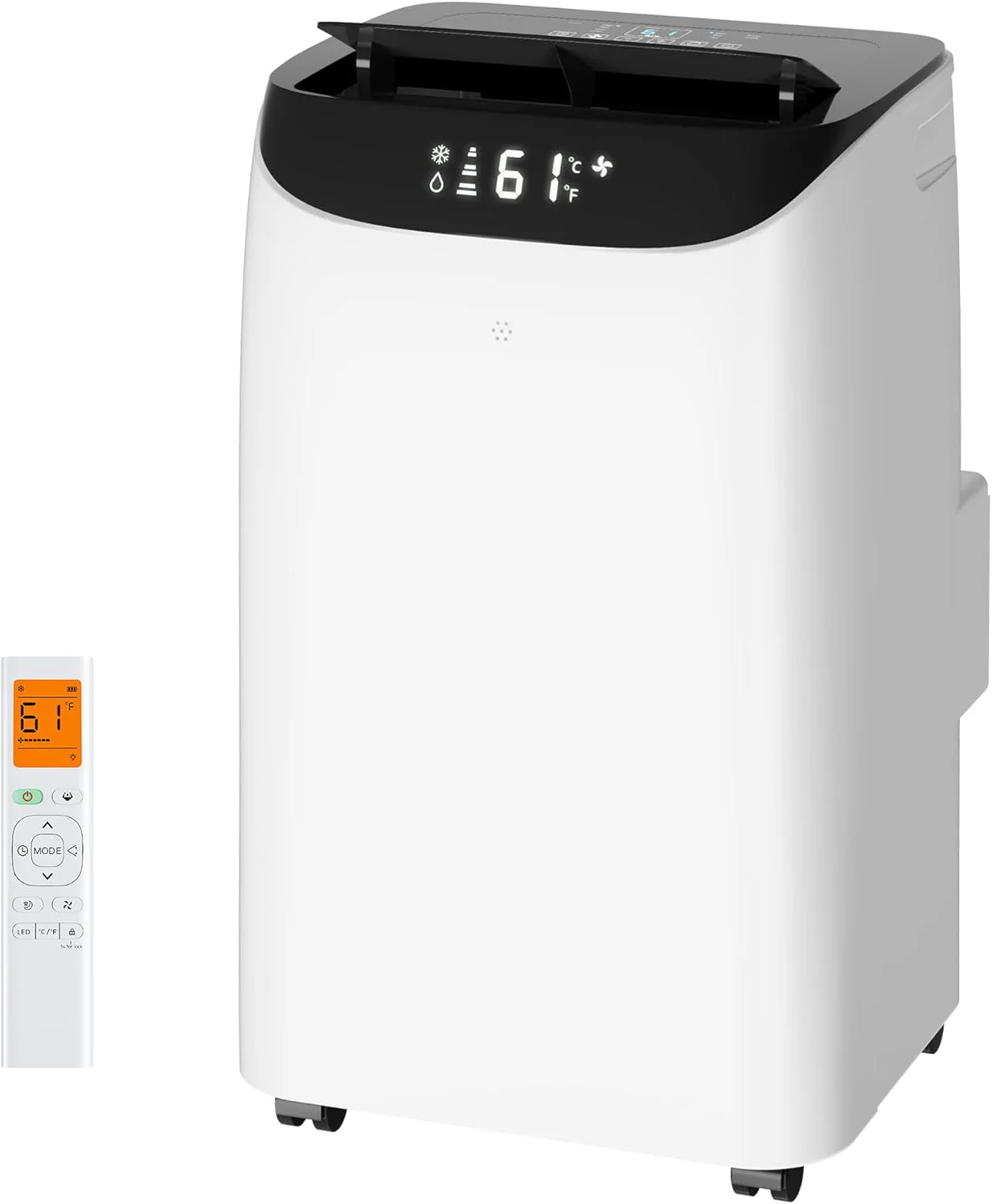 14,000 BTU Portable Air Conditioner Cools Up to 700 Sq.Ft, 3-IN-1 Energy Efficient Portable AC Unit with Remote Control & Installation Kits for Large Room, Campervan, Office, Temporary Space