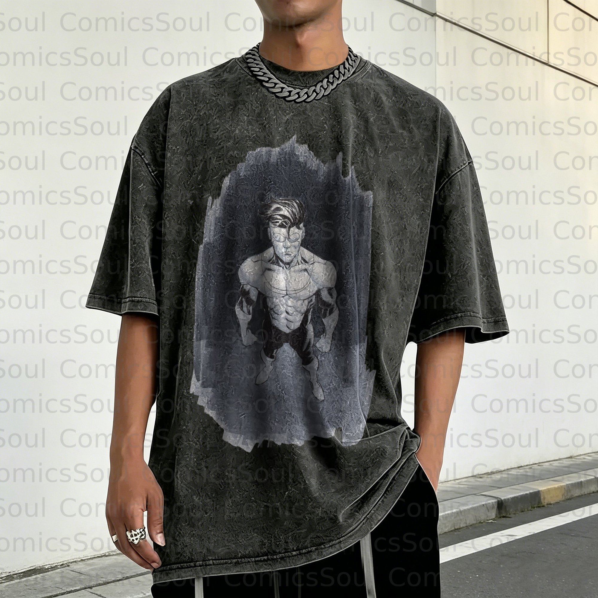 Unisex Anime Inspired Vintage Washed T-Shirt