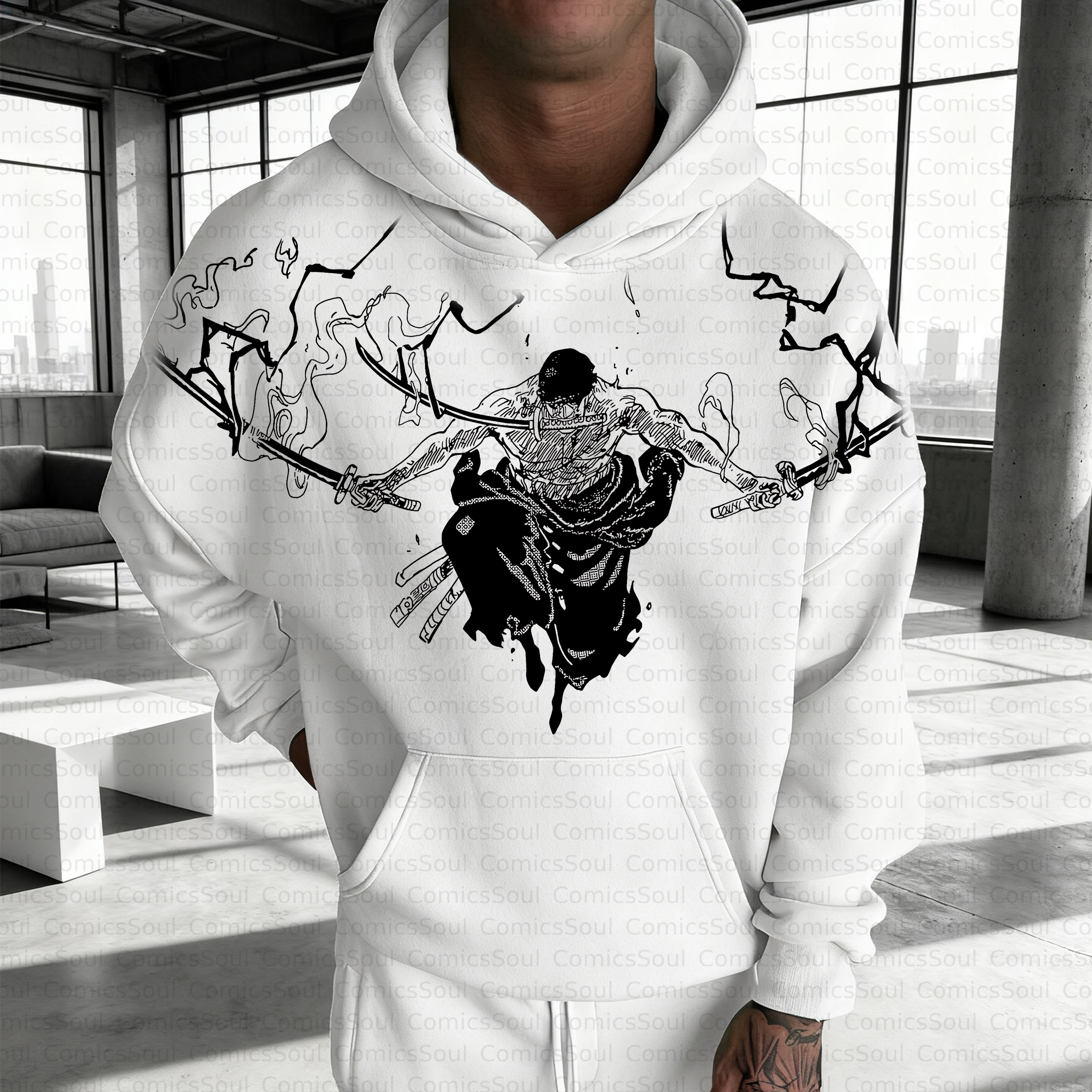 Unisex Anime Inspired Vintage Plush Hoodie