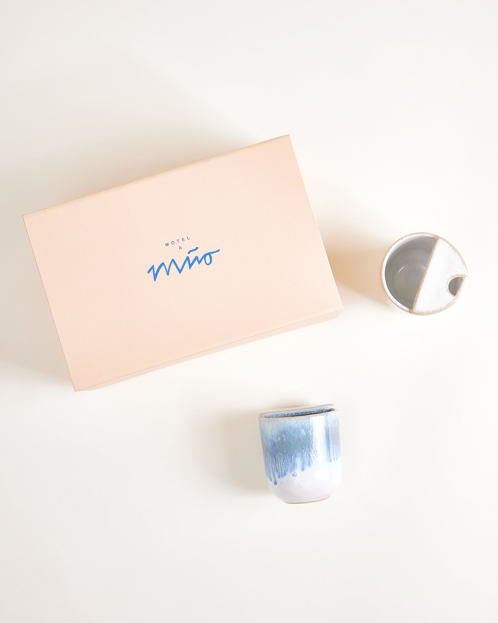 To-Go Becher klein Geschenk-Set hellblau sand 3-teilig
