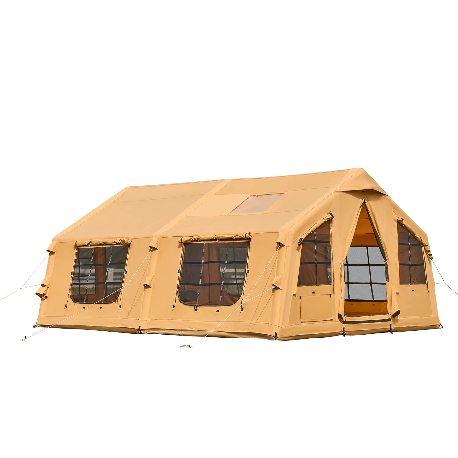 KFFKFF Inflatable Tent for Camping, 15.75 x 11.81 x 7.22 Ft Glamping Blow up Tent for 8-12 People, Air-Filled Camping Shelters, Outdoor Living Tent with Dual Sunroofs, Stove Jack - Image 9