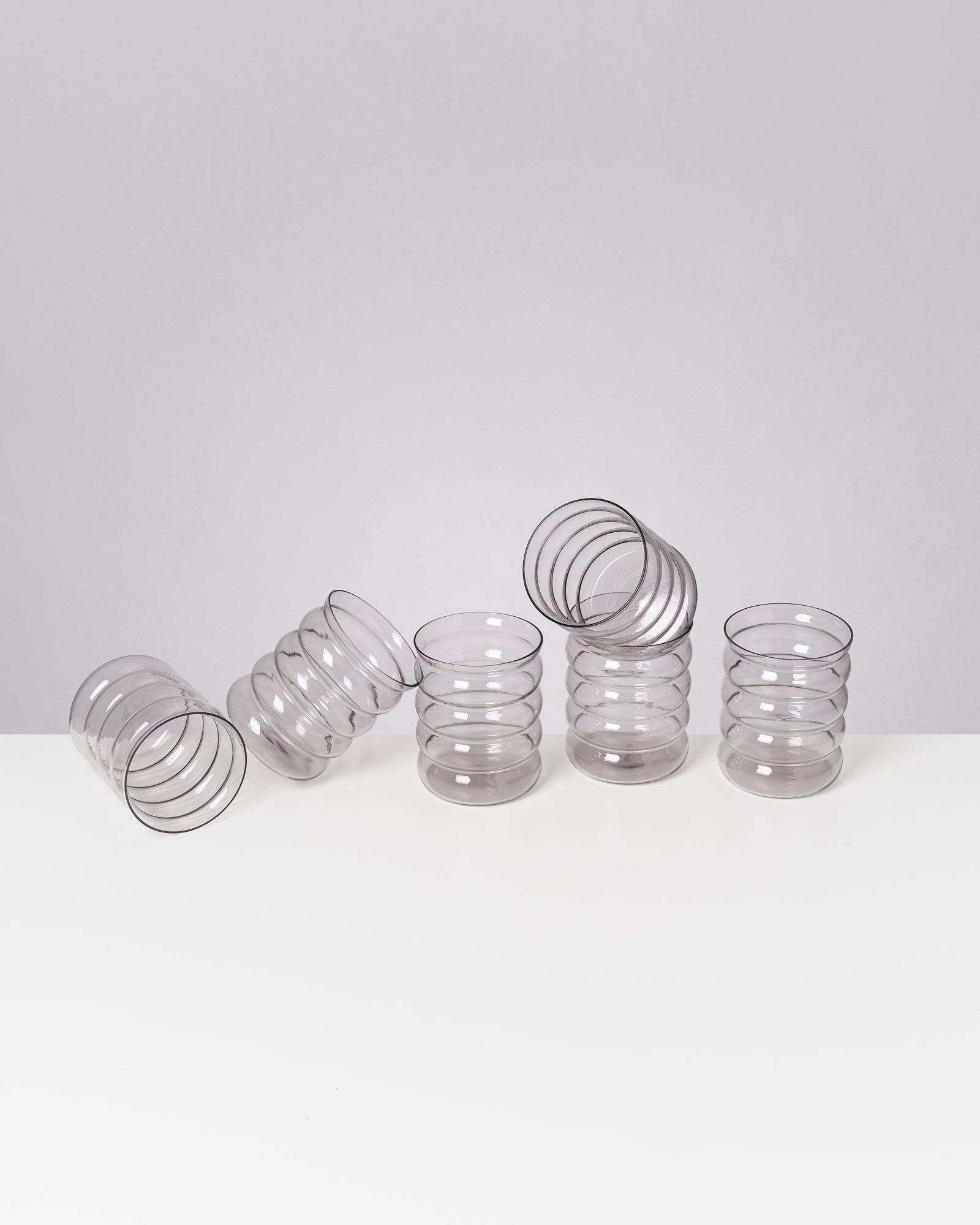 Joia Glas groß bubble grau 6er-Set