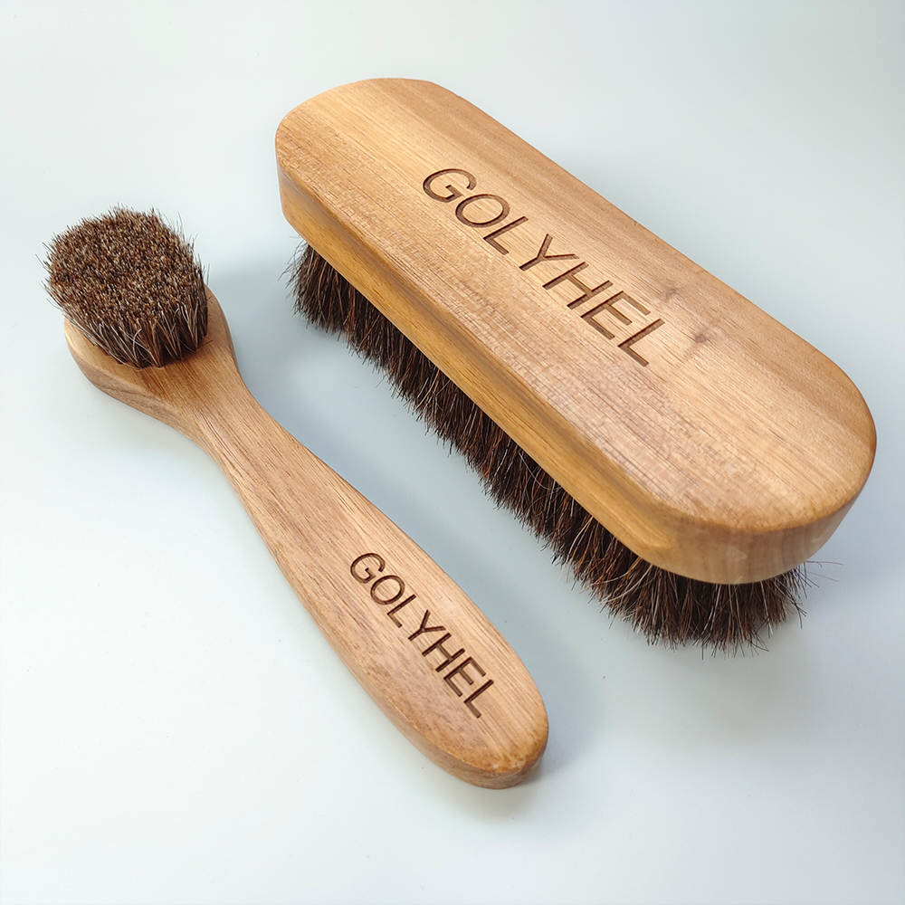 Wooden black horsehair hat brush
