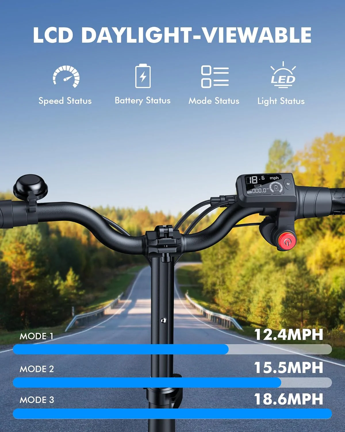 Adults Electric Scooter with Large Middle Basket