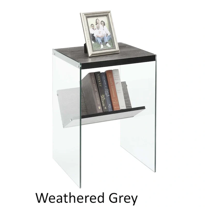 SoHo Glass End Table with Shelf by Convenience Concepts