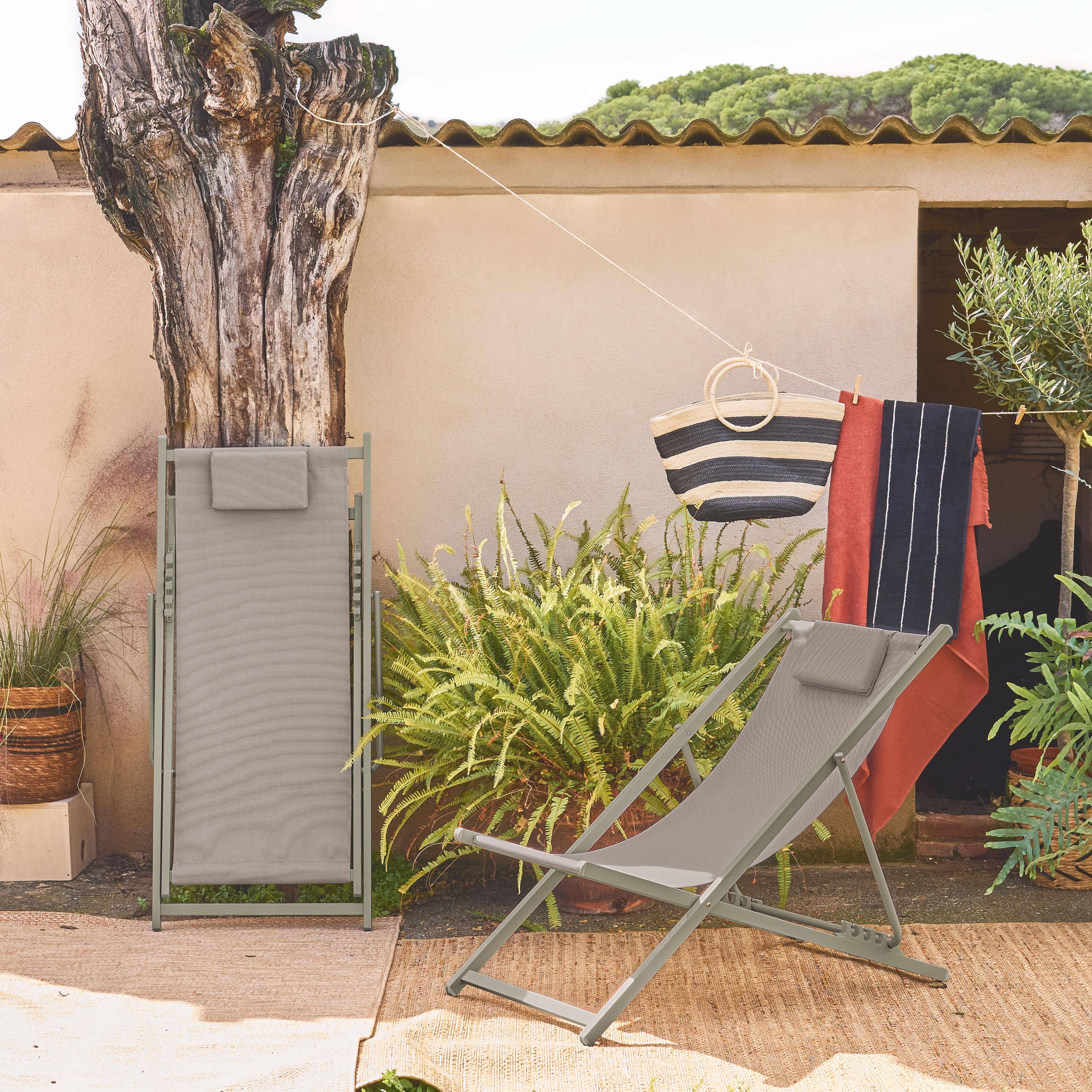 Matera - Silla de jardín plegable con cojín, set de 2