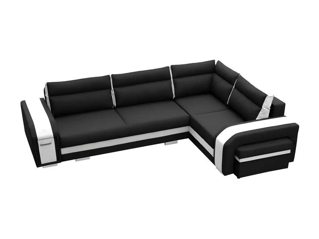Sofá rinconero Sancaldeco 100 Negro Función de descanso Caja de ropa de cama 300x200cm NVBK19850