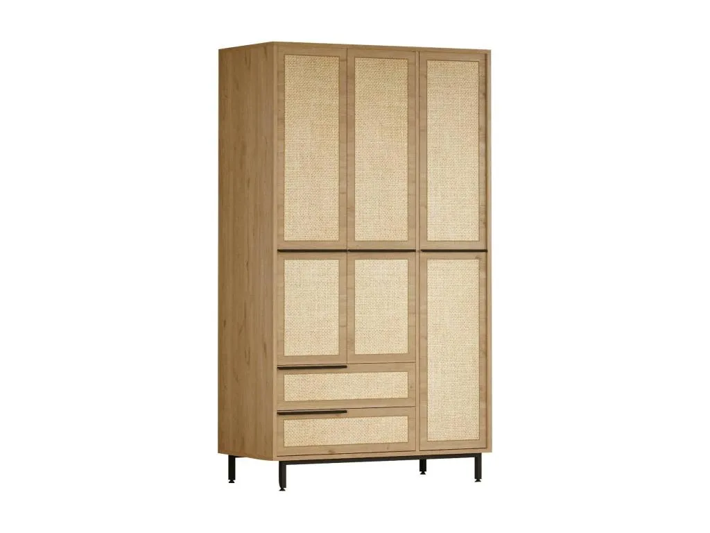 Gran Armario Mobtrendy Muebles de dormitorio Vestidor Armario de ropa 112x55 h196 cm Nogal y Mobtrendy 67318hrhg