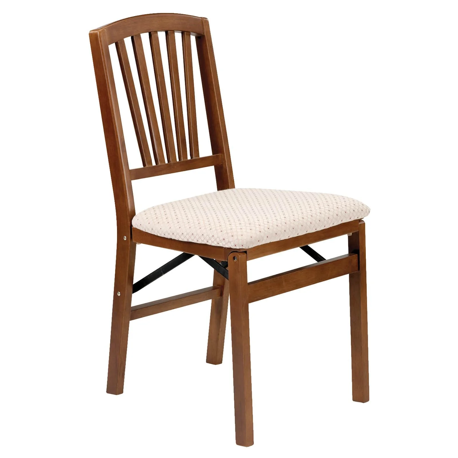 Mission Fusion Folding Chair (Set of 2)- Blush Fabric and Fruitwood - Image 8