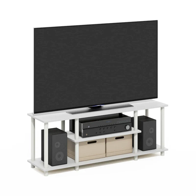 Furinno Turn-N-Tube Tool-Free 3D 3-Tier TV Stand for Entertainment