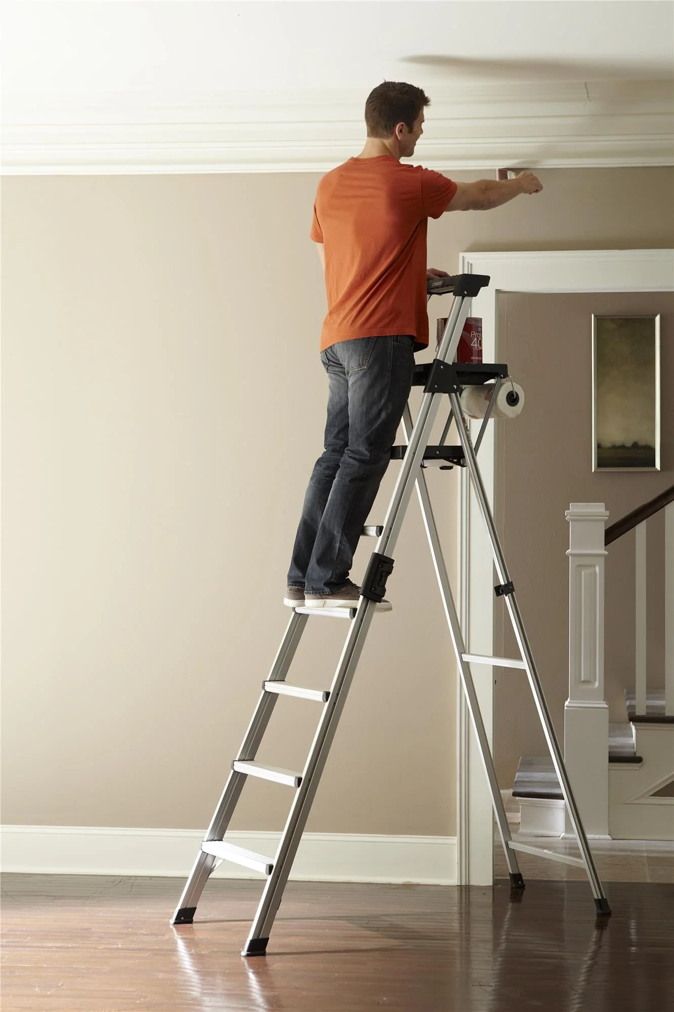 Cosco 8 Ft. Signature Series Aluminum Folding Step Ladder 300 Lb. Type IA (12 Ft. Max Reach) - Image 7