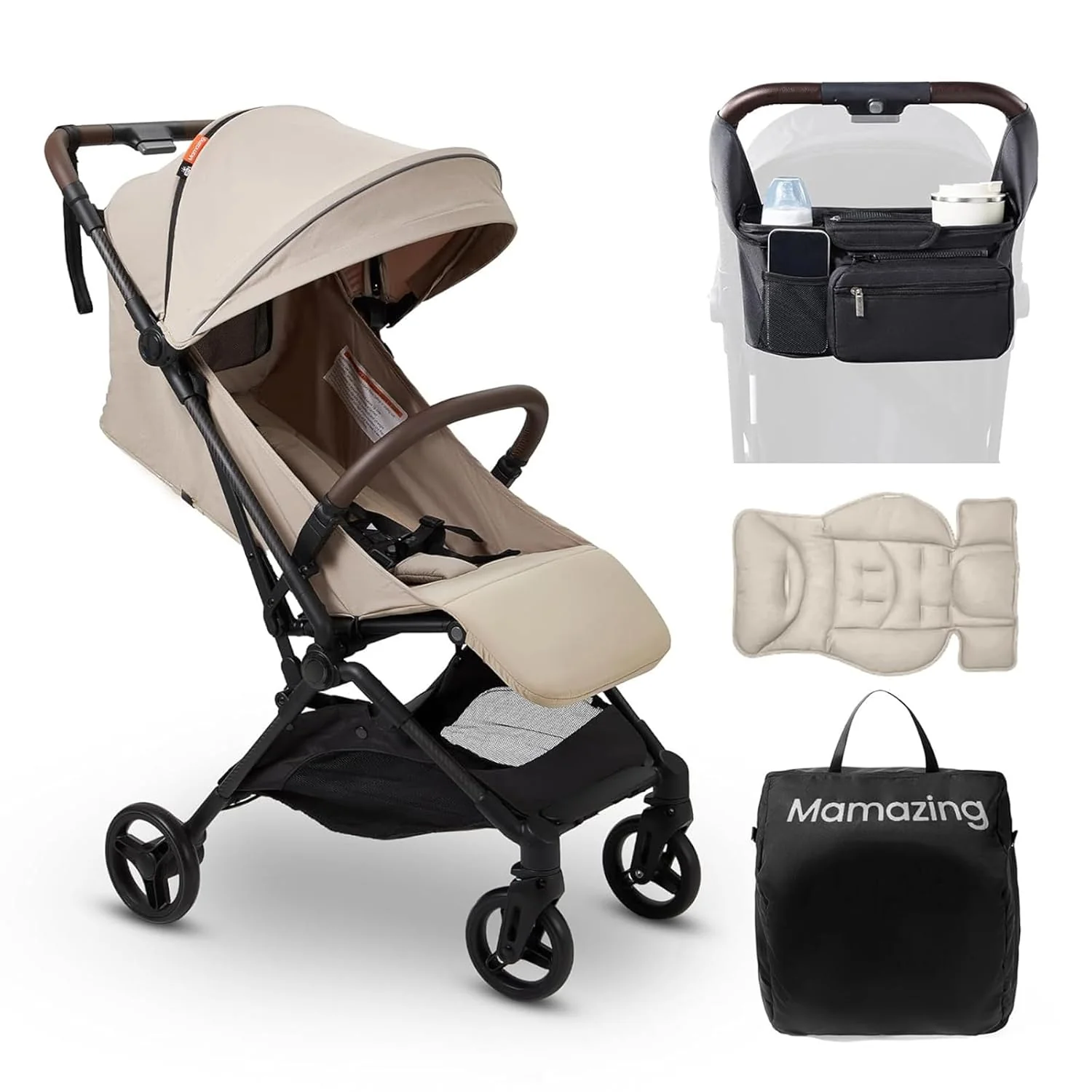 MAMAZING Lightweight Baby Travel Stroller with Carbon Fiber Frame Compact Airplane-Friendly