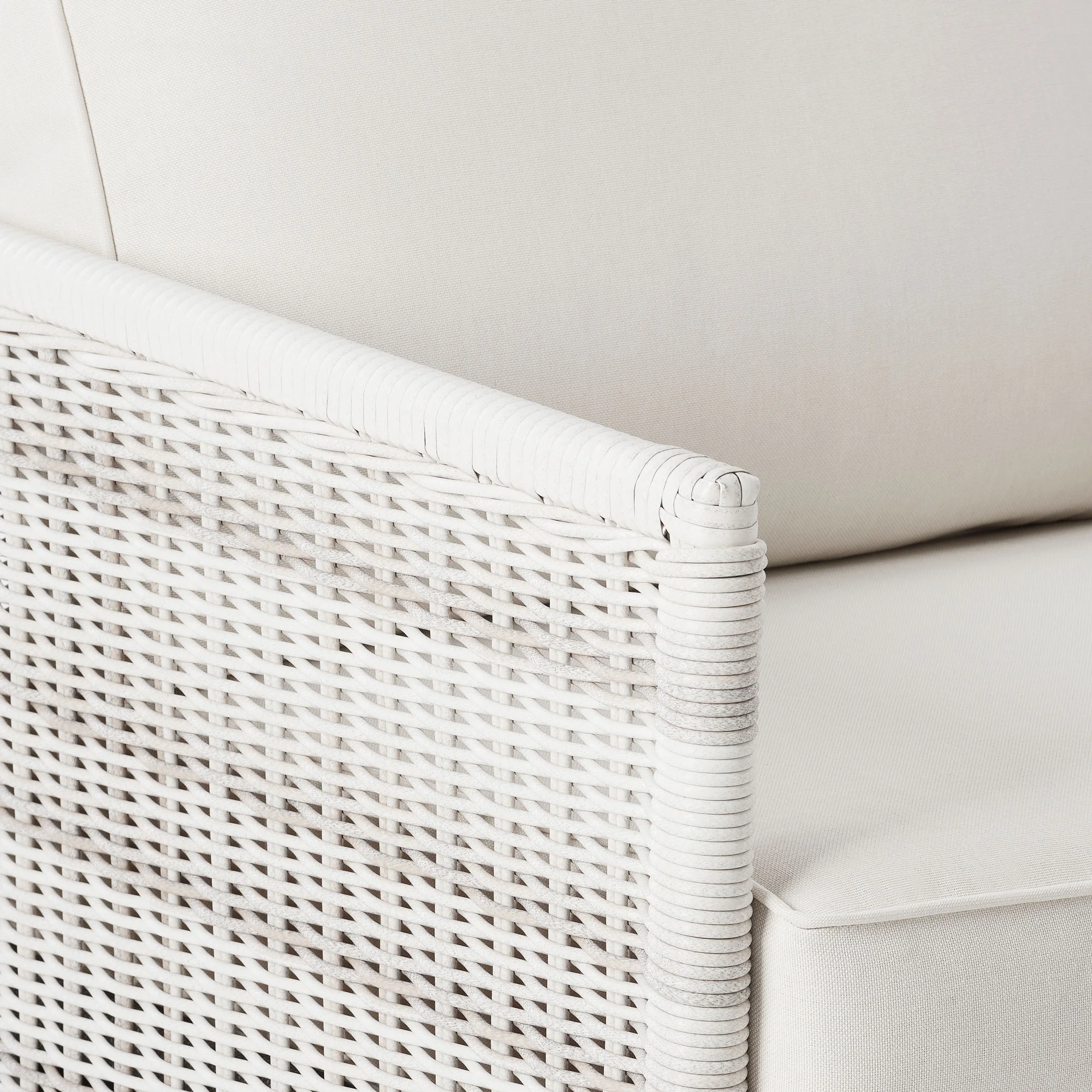 Better Homes & Gardens Paige Outdoor Wicker Stationary Lounge Chairs, Set of 2, White - Image 6