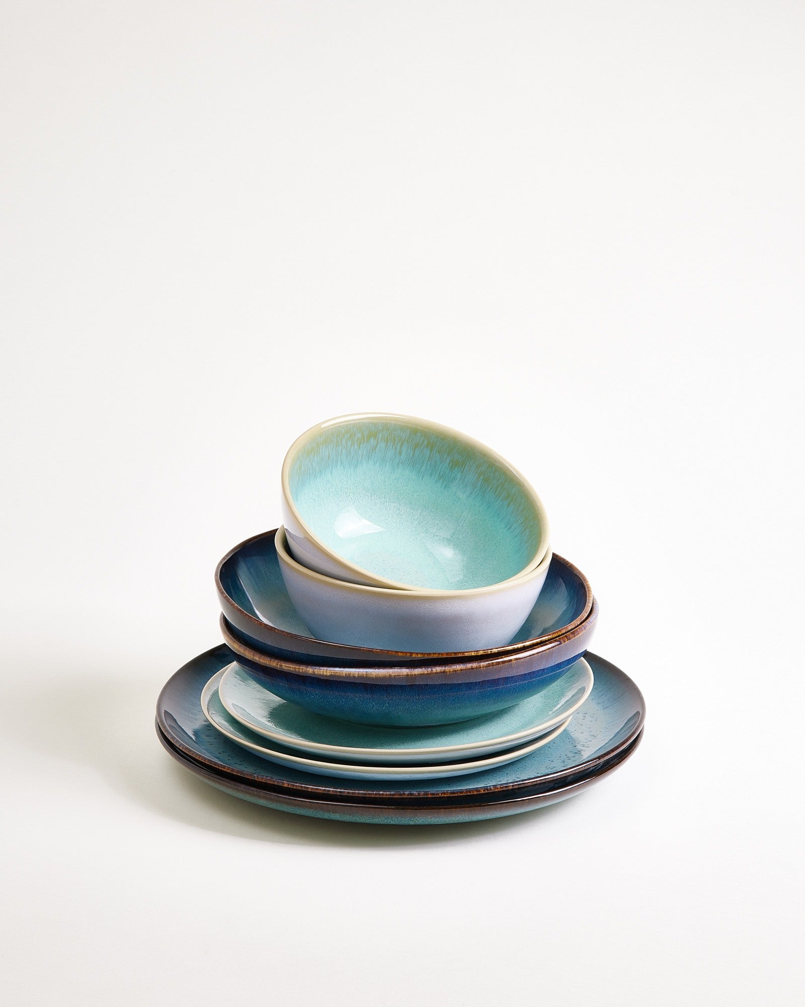 Geschirr-Set classic Ocean Vibes grünblau mint 8-teilig