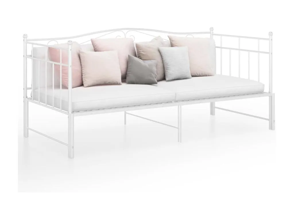 Estructura de sofá cama extraíble de Hogarmini blanco 90x200 cm cgpw28473