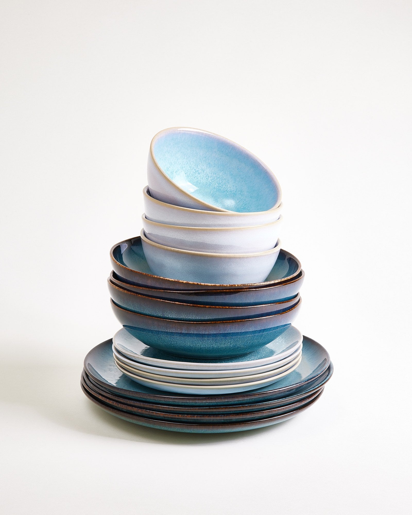 Geschirr-Set classic Soft Tide aqua grünblau 16-teilig