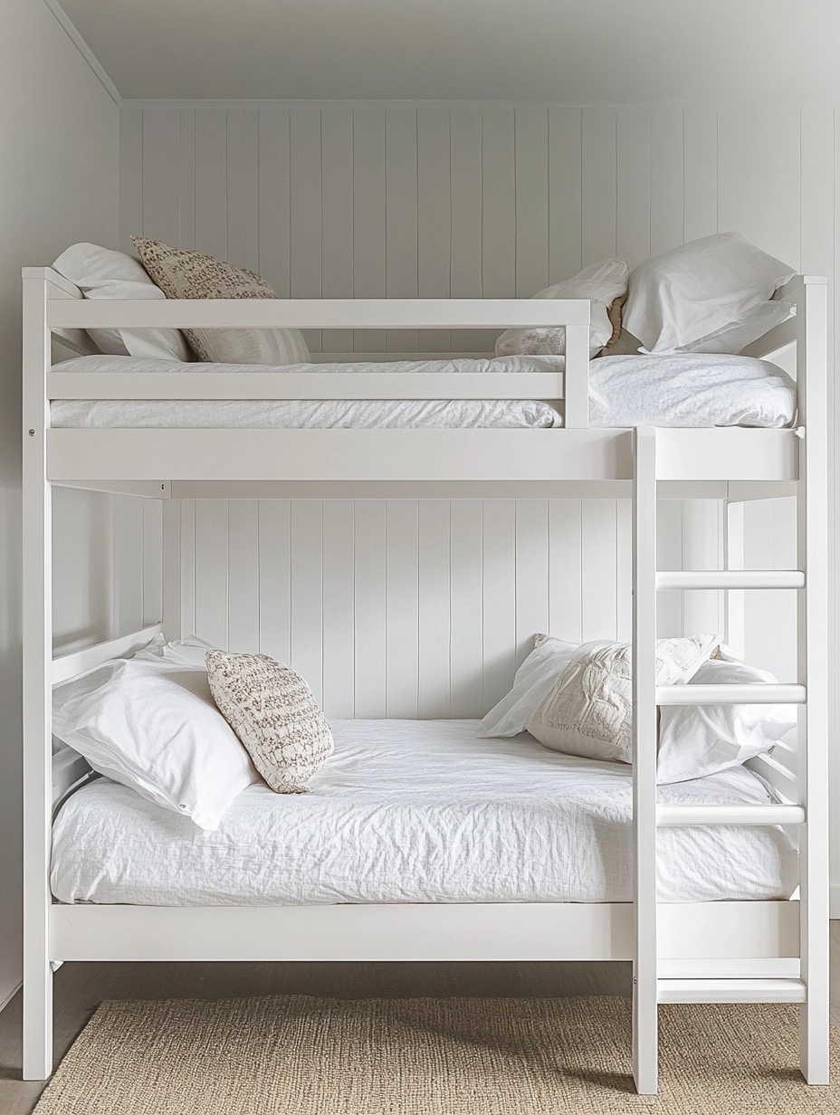Cama litera de metal blanca de metal con cama,dormitorio infantil,205x156x95 cm
