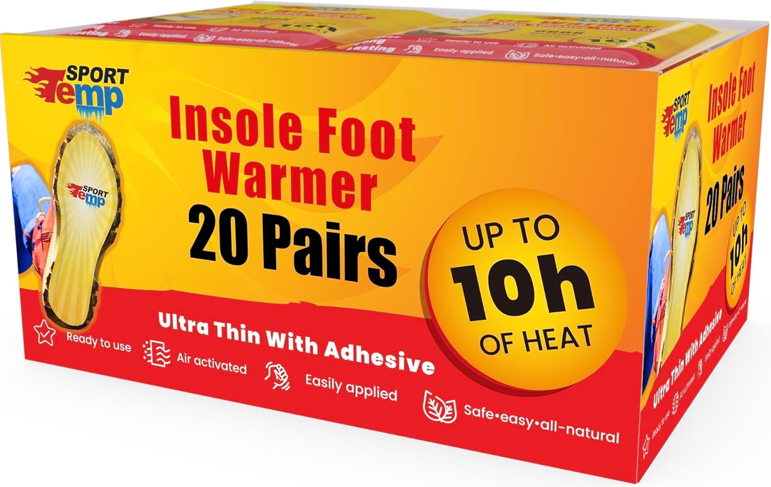 WAYFAIR Insole Foot Warmers - Up To 10 Hours Of Heat, Easily Apply With Adhesive - Ultra Thin, Easy, All Natural - Air Activated, Odorless Hot Insole Warmers - Sport Temp