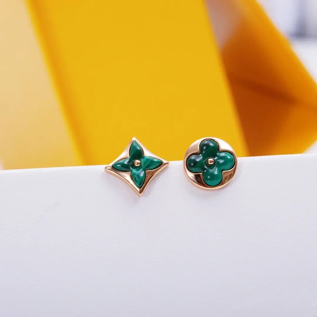 Louis Vuitton Asymmetrical Rose Gold Stud Earrings - Original Replica Club