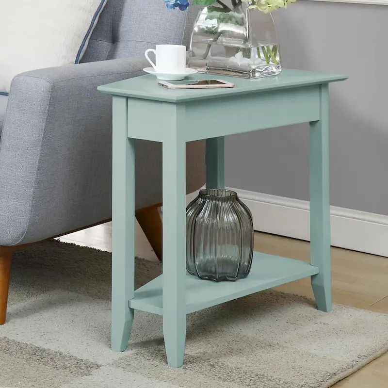 American Heritage Wedge End Table with Shelf by Convenience Concepts