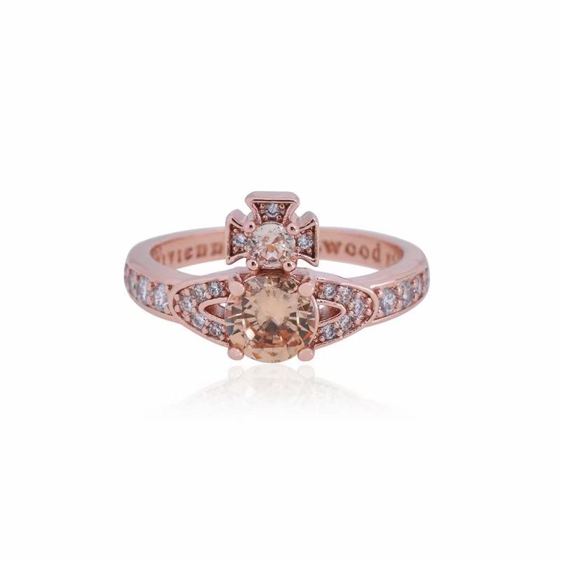 Vivienne Westwood Colorful Diamond Saturn Ring - Original Replica Club