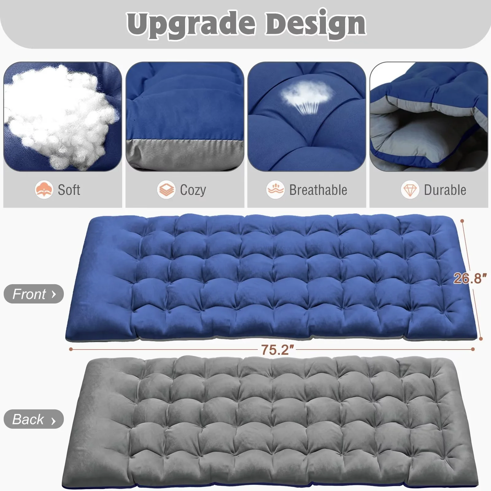 MOPHOTO Lounge Chair with Mattress, Outdoor Chaise Lounge Support 440 Lbs, Adjustable Portable Heavy Duty Sleeping Cots Bed for Camping, Pool, Beach, Patio - Image 23