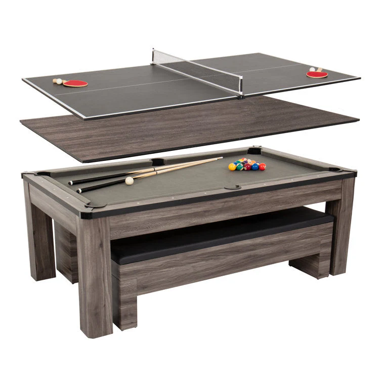 2025 7' 3-in-1 Combination Table Includes Billiards, Table Tennis, & Dining Table