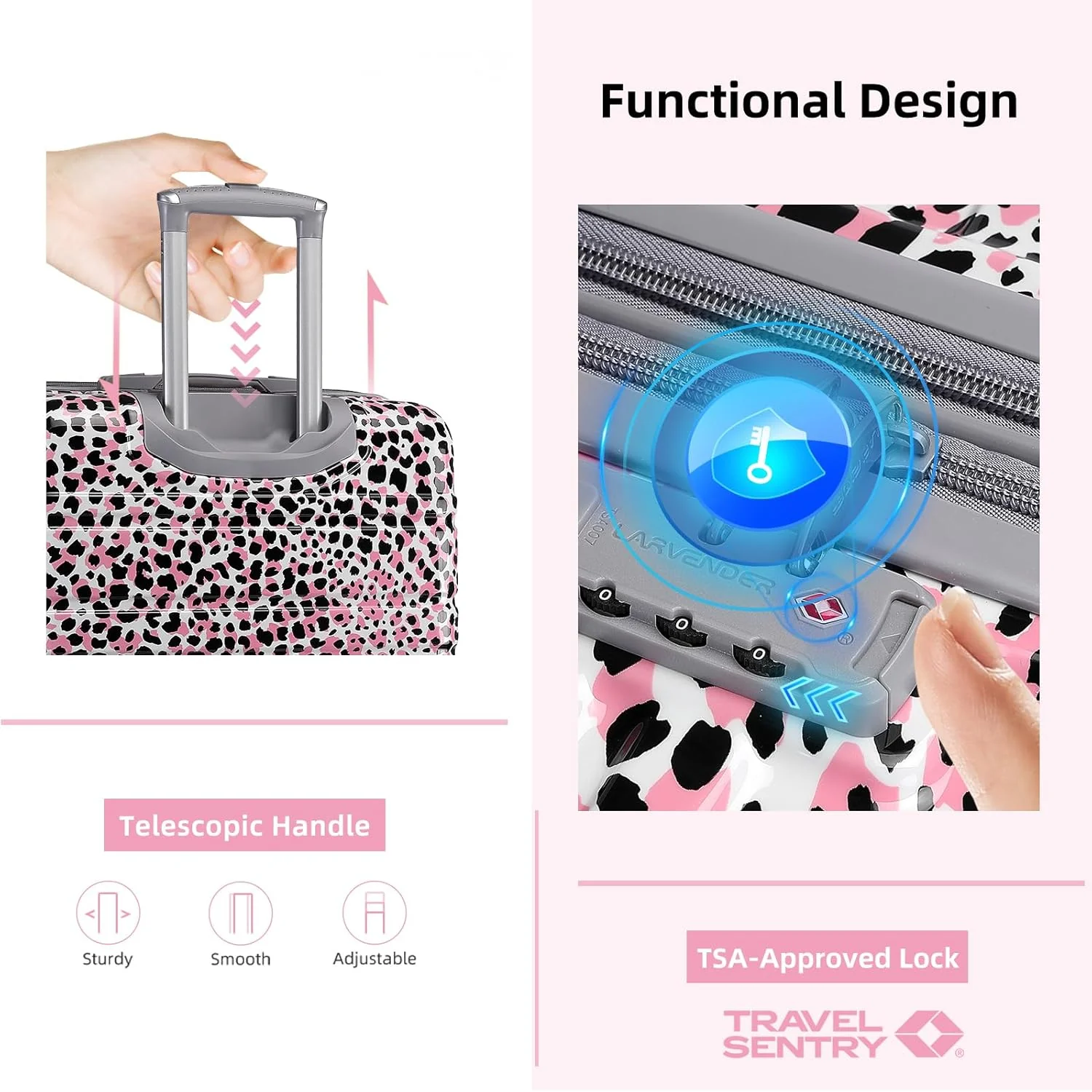 6-piece luggage set, expandable hardshell suitcase set with spinner wheels, lightweight rolling luggage set