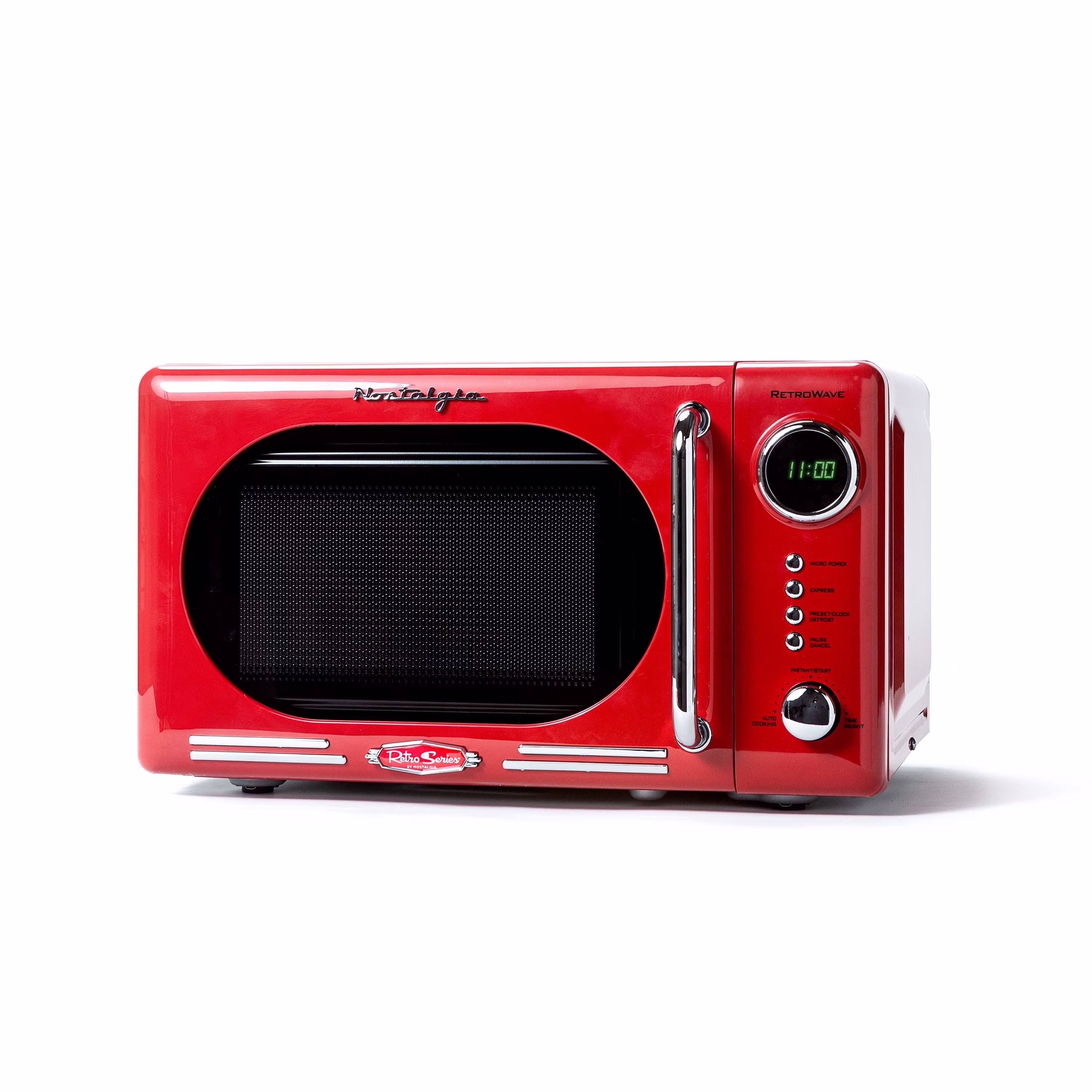 Nostalgia Retro Compact Countertop Microwave Oven - 0.7 Cu. Ft. - 700-Watts with LED Digital Display - Child Lock - Easy Clean Interior - Orange - Image 11