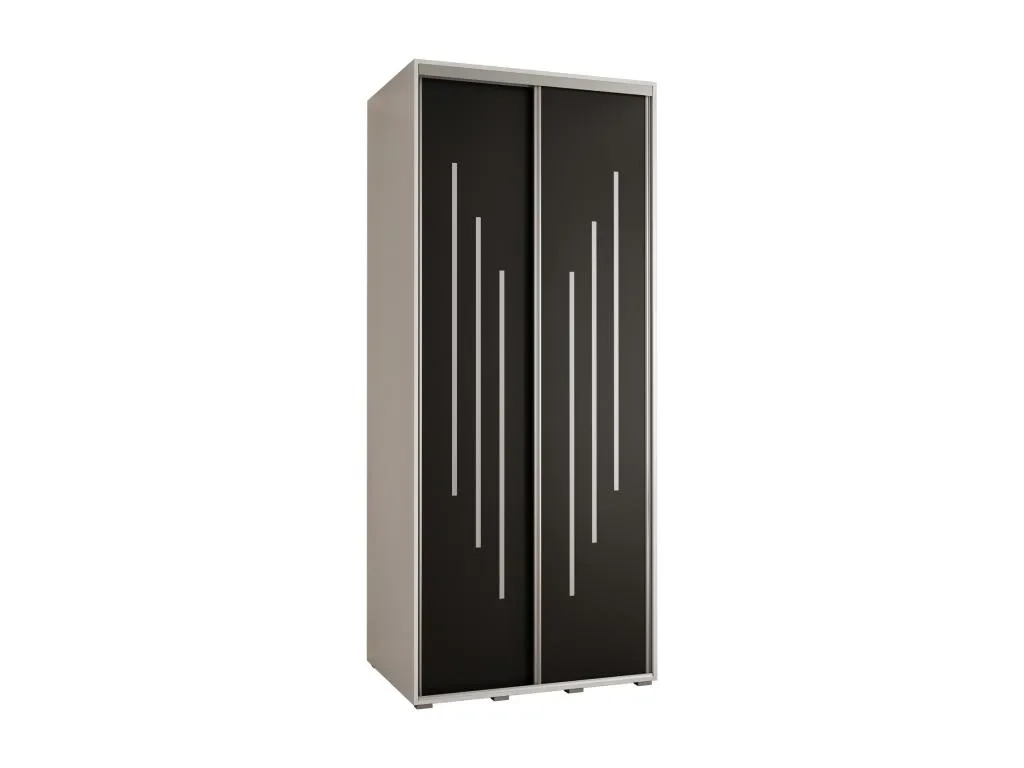 ARMARIO Kavehomedeco 8 DE PUERTAS CORREDERAS 235.2/110/45 2 puertas (Blanco/Negro/Plata) 24190CKDB