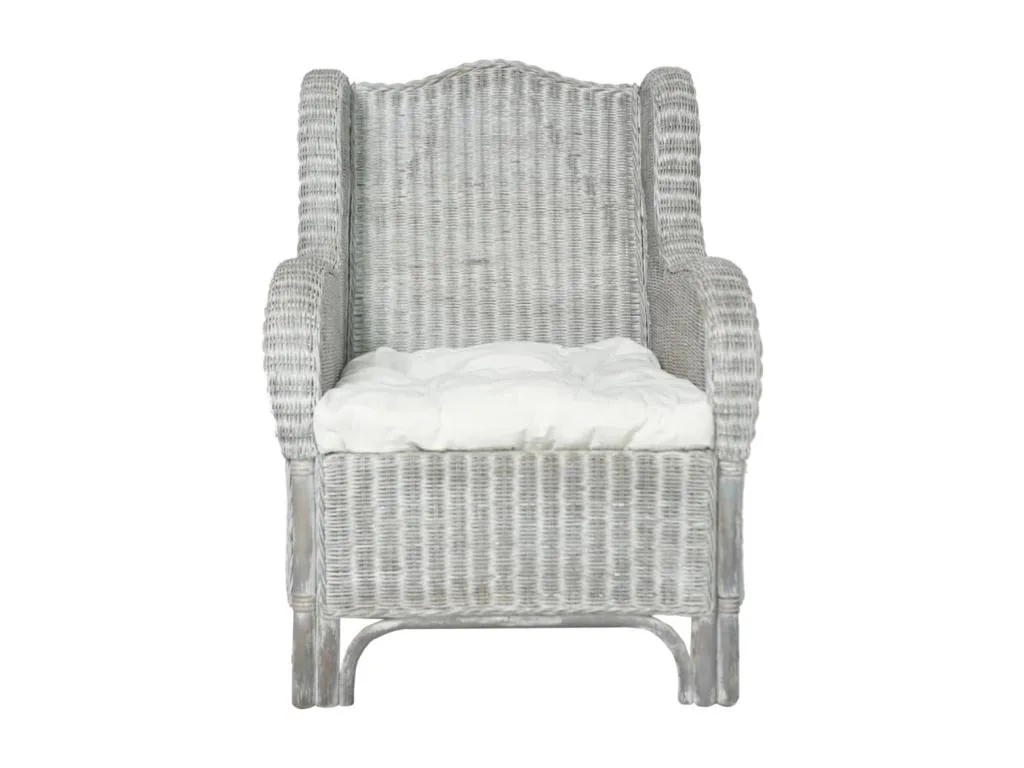 Sofá con cojín ratán natural gris y Mobtrendy 15930hdjy