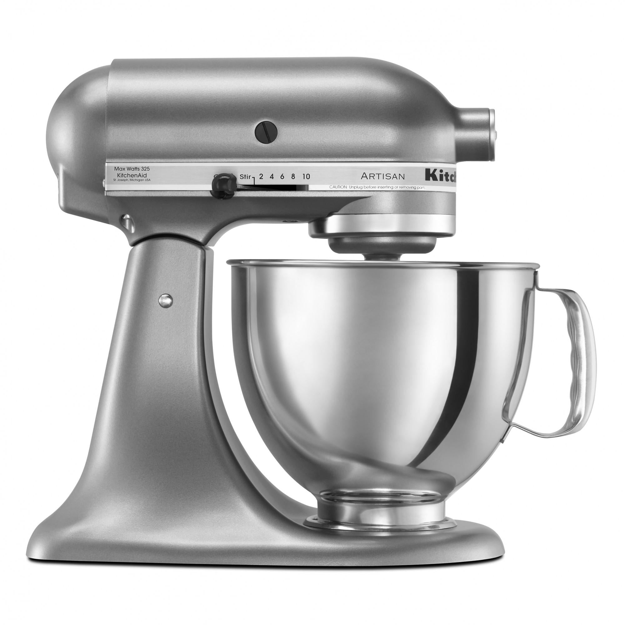 KitchenAid KSM150PSCU Artisan Series 5-Quart Tilt-Head Stand Mixer, Contour Silver