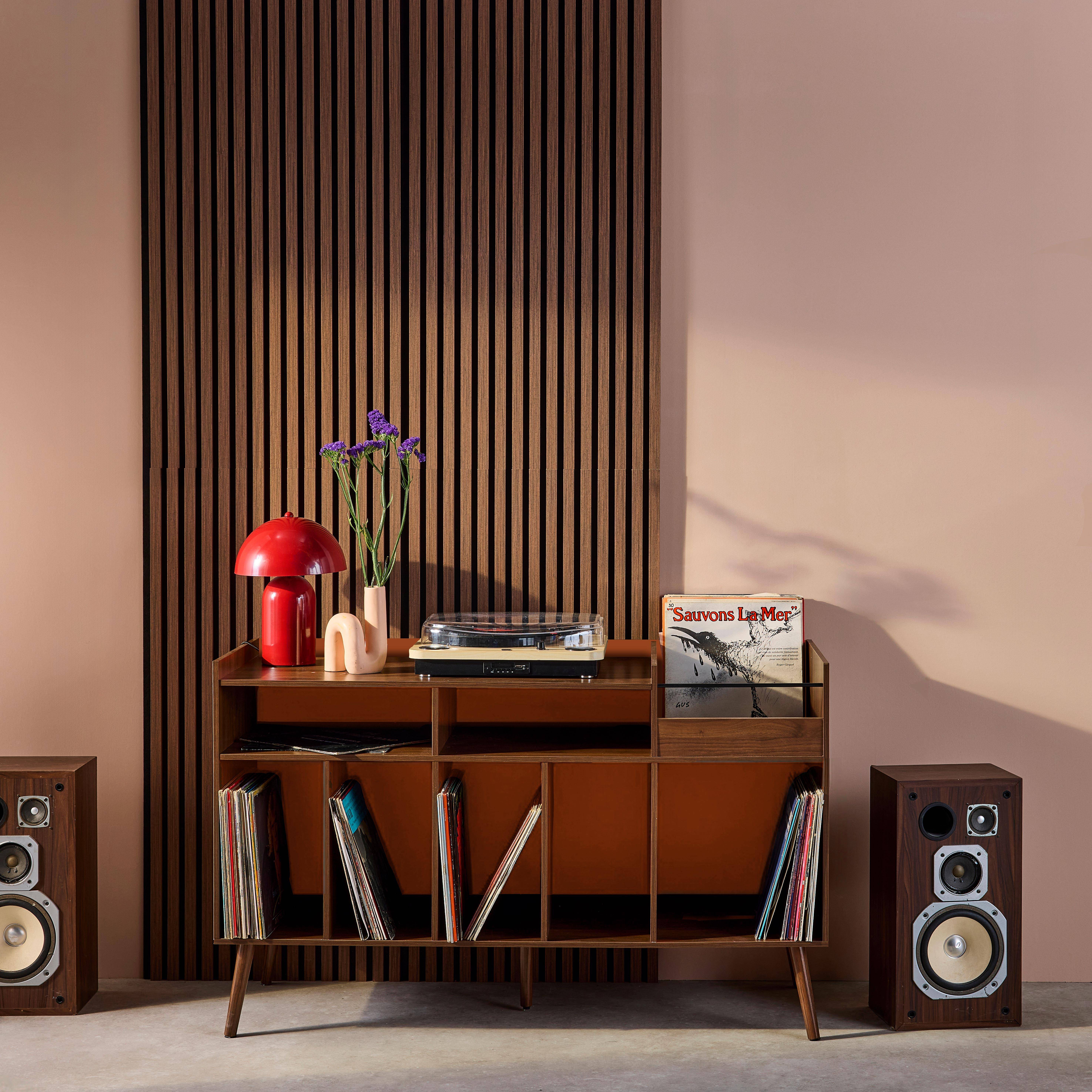 Nepal - Muebles de vinilo vintage bicolor con decoración de madera oscura, 130cm