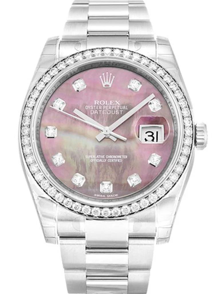 Rolex Datejust 36mm Mother of Pearl   Black Dial 116244