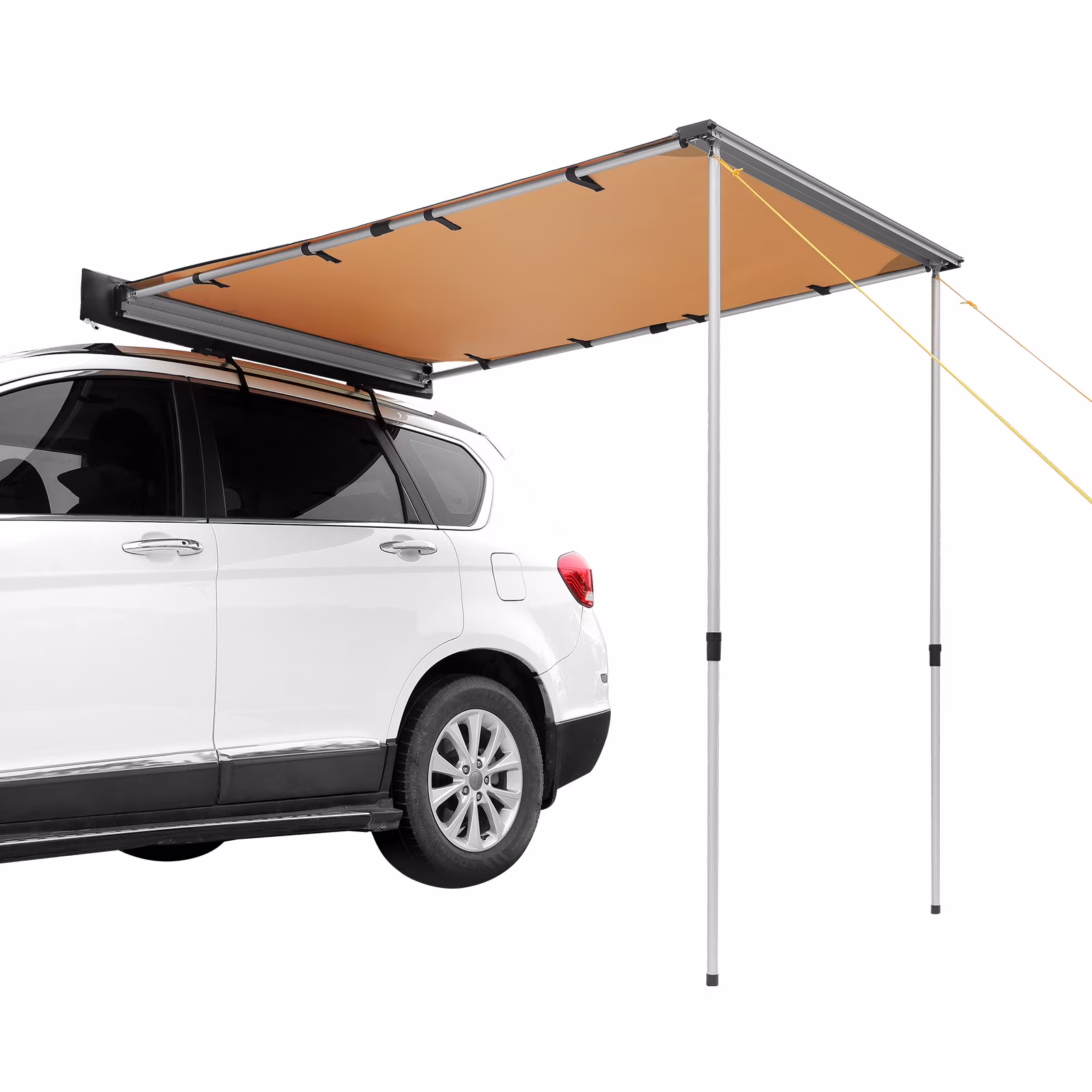 JWRWEF 6.5x8.2ft Car Side Awning, Waterproof SUV Truck Rooftop Tent Sunshade, 280G PU3000mm Fabric Outdoor Shelter, UV & Wind Resistant Camping Canopy with Carry Bag