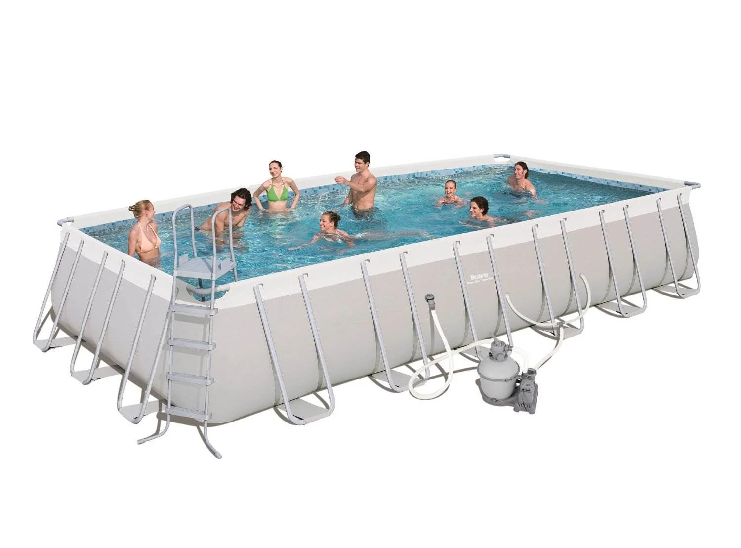 Bestway 24' x 12' x 52" Rectangular Frame Above Ground Swimming Pool Set - Image 16